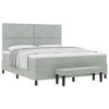 vidaXL Boxspring bed met hoofdeinde Lichtgrijs 200 x 180 cm Fluweel