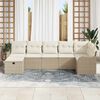 vidaXL Tuin Sofa Set met kussen met opslag 7 pcs Beige Poly riet
