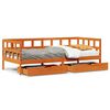 vidaXL Slaapbank met lades 80x200 cm massief grenenhout wasbruin