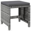 vidaXL 4-delige Tuinstoelen- en voetenbankenset poly rattan grijs