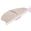 vidaXL Trapmatten 15 st 65x24x4 cm Taupe Halfrond Groot