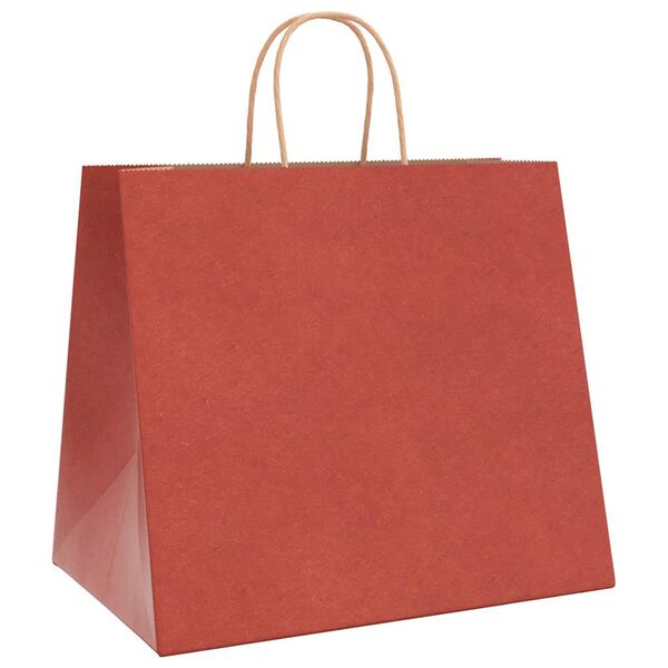 vidaXL Papieren zakken 250 st met hengsels 32x22x28 cm rood