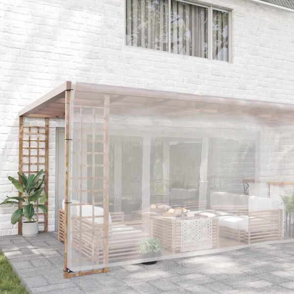 vidaXL Doorzichtig zeildoek met zeilringen 6x8 m polyethyleen