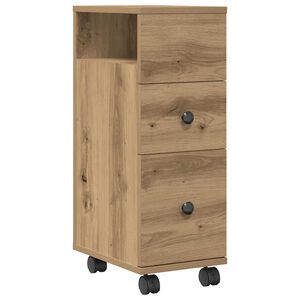 vidaXL Badkamerkast smal met wielen bewerkt hout artisanaal eiken