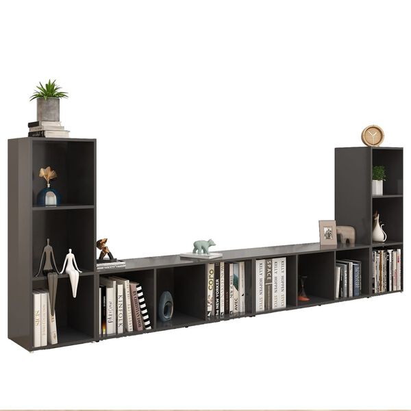 vidaXL Tv-meubelen 4 st 107x35x37 cm bewerkt hout grijs