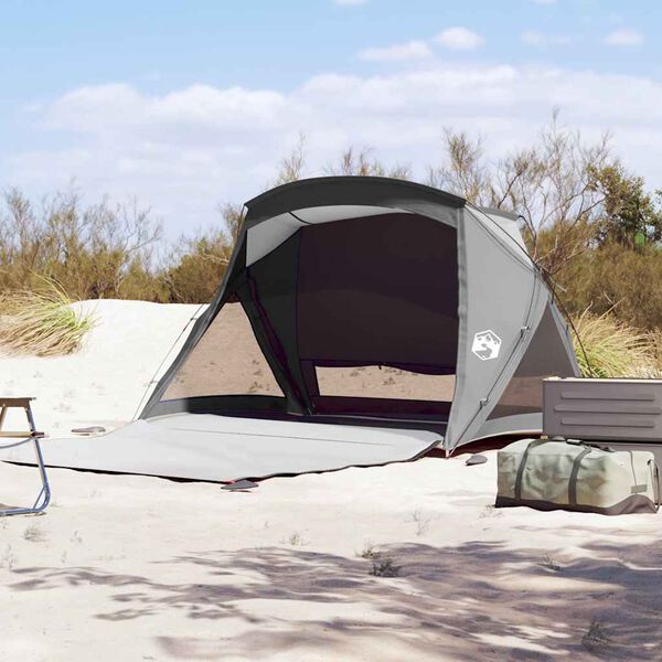 vidaXL Strandtent 2-persoons waterdicht grijs