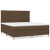 vidaXL Boxspring met matras stof donkerbruin 180x200 cm