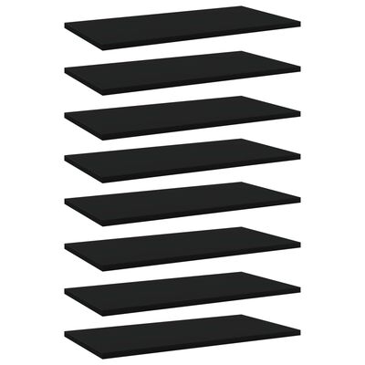 vidaXL Wandschappen 8 st 60x30x1,5 cm spaanplaat zwart