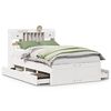 vidaXL Bed met boekenkast zonder matras grenenhout wit 135x190 cm