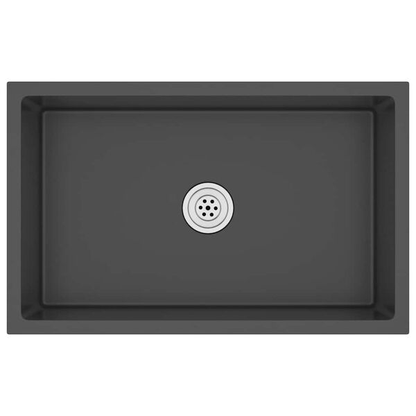 vidaXL Gootsteen handgemaakt roestvrij staal zwart