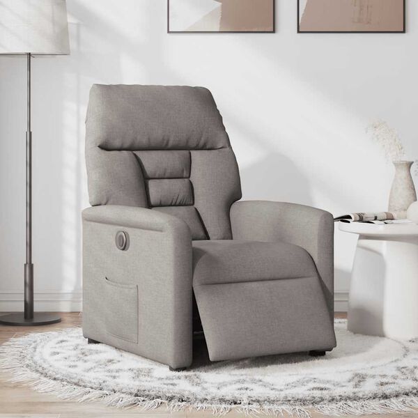 vidaXL Fauteuil verstelbaar elektrisch stof taupe