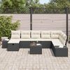 vidaXL Tuin Sofa Set met kussen 9 pcs Zwart poly rattan