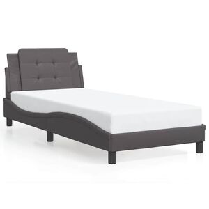 vidaXL Bedframe zonder matras "Zadar" kunstleer grijs 90x190 cm