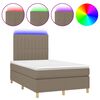 vidaXL Boxspring met matras en LED stof taupe 120x200 cm