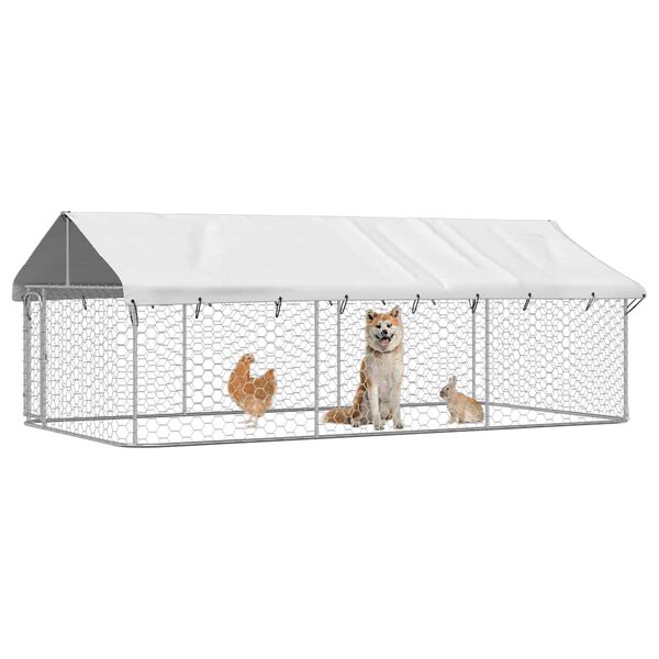 vidaXL Hondenkennel voor buiten met dak 400x200x150 cm