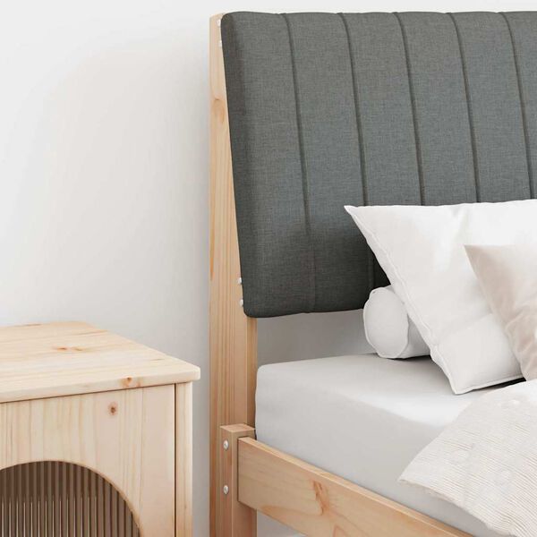 vidaXL Gestoffeerd hoofdbord Donkergrijs 75 cm Massief grenenhout