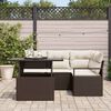 vidaXL Tuin Sofa Set met kussen met opslag 5 pcs Bruin Poly riet