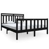 vidaXL Bedframe massief hout zwart 160x200 cm