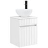 vidaXL Wandgemonteerde wastafelmeubel Hoogglans Wit 39 x 35 x 63 cm