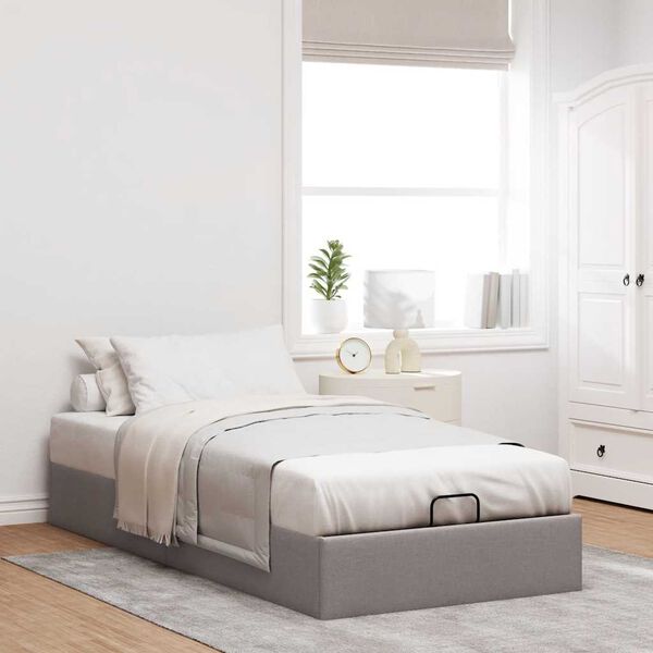 vidaXL Bedframe zonder matras 90x190 cm stof taupe