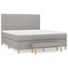 vidaXL Boxspring met matras stof lichtgrijs 160x200 cm