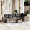 vidaXL 8-delige Loungeset met kussens poly rattan grijs