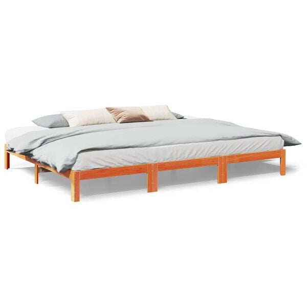 vidaXL Bedframe zonder matras 240x200 cm massief grenenhout wasbruin