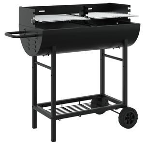 vidaXL Houtskoolgrill 96,5 x 42,5 x 88,5 cm Zwart
