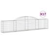 vidaXL Schanskorven 17 st gewelfd 300x30x60/80 cm gegalvaniseerd ijzer