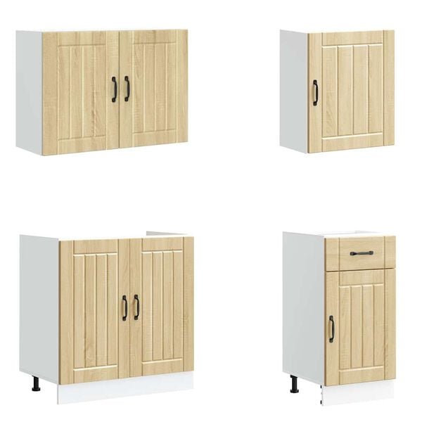 vidaXL 7-delige Keukenkastenset Lucca bewerkt hout sonoma eikenkleur