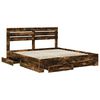 vidaXL Bedframe met lade met hoofdeinde met opslag Bewerkt hout