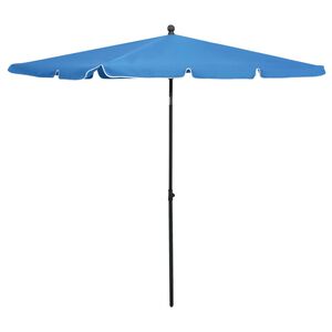 vidaXL Parasol met paal 210x140 cm azuurblauw