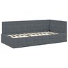 vidaXL Hoekbedframe met hoofdeinde Donkergrijs 90 cm x 200 cm Fluweel