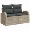 vidaXL Tuin Sofa Set met kussen 8 pcs Lichtgrijs Poly Rattan