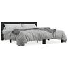 vidaXL Bedframe bewerkt hout metaal zwart 180x200 cm