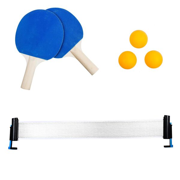 HI 6-delige Tafeltennisset blauw en geel