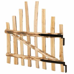 vidaXL Gebogen hekdeur 100 x 90 cm Ge&iuml;mpregneerd Hazelhout Naturel