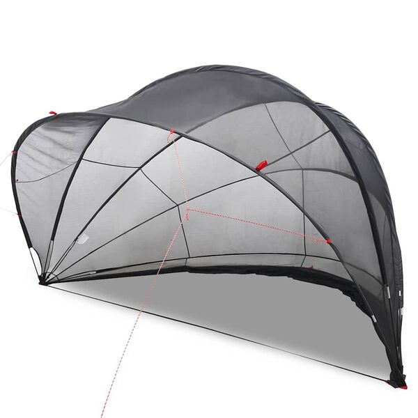 vidaXL Pooldome Zwart 500 x 500 x 236 cm 185T polyester met PU-coating