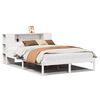 vidaXL Bed met boekenkast zonder matras grenenhout wit 160x200 cm