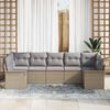 vidaXL Tuin Sofa Set met kussen 7 pcs Beige poly rattan