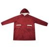 vidaXL Deken hoodie Bordeaux Rood m Fleece en Flanel