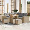 vidaXL Tuin Sofa Set met kussen met opslag 8 pcs Beige en Licht Grijs