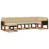 vidaXL Buiten bankenset met kussen 7 pcs Natuurlijk en Beige