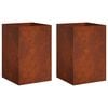 vidaXL Plantenbak 2 st Roestkleurig 40 x 40 x 75 cm weervast staal