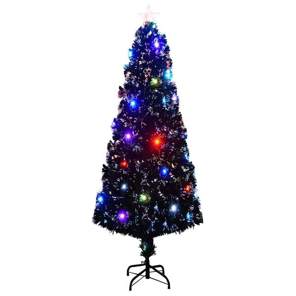 vidaXL Voorverlichte kerstboom met standaard en LED 240 cm glasvezel