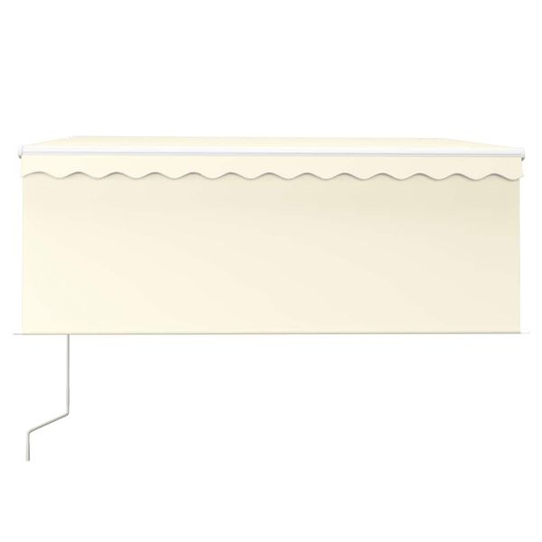vidaXL Luifel automatisch met gordijn, LED en windsensor 3x2,5 m cr&egrave;me