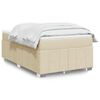 vidaXL Boxspring met matras stof cr&egrave;mekleurig 120x200 cm