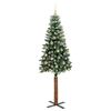 vidaXL Slanke Kerstboom Groen 210 cm PVC en massief dennenhout