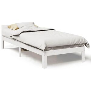 vidaXL Bedframe zonder matras massief grenenhout wit 80x200 cm