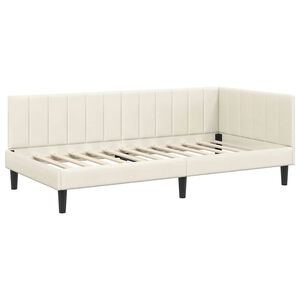 vidaXL Hoekbedframe met hoofdeinde Crème 100 cm x 200 cm Fluweel